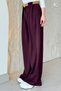 Glam Belt Detailed Palazzo Trousers Plum - 3