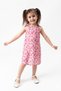 Summer Girls' Printed Dress with Straps and Laces