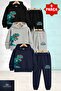 Children's Unisex Dinosaur 3-Piece Hooded Tracksuit Set with Side Glasses