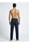 Men's Navy Blue Baggy Side-Piped Oversize Relaxed 4-Season Sweatpants with Wide Legs, 2 Yarns, Full Fit - 7