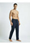 Men's Navy Blue Baggy Side-Piped Oversize Relaxed 4-Season Sweatpants with Wide Legs, 2 Yarns, Full Fit - 4