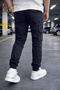 Men's Pants with Pockets, High Waist, Zippered Elastic Cuffs - 3