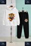 Children's Unisex Tiger Front Claw 3-Piece Hooded Tracksuit Set - 2
