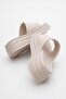 Women's Wide Band Slippers Beige - 4