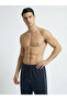 Men's Navy Blue Baggy Side-Piped Oversize Relaxed 4-Season Sweatpants with Wide Legs, 2 Yarns, Full Fit - 3