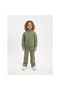 Premium Girls' Khaki Soft Cotton Tracksuit Set with Zipper Pockets, Ages 3-8