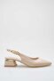 Noir Beige Patent Leather Open Back Galvanized Low Heel 4 cm - 2