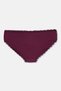 Burgundy-Powder 3-Piece Plain Hipster Panties with Lace Detail at the Waist and Legs - 3