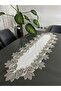 French Lace Linen Gardenia Luxury Laced Runner - 4