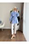 Women's Trendy Shirt with Collar and Belted Cape - 5