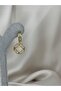 Gold Color Stone Detailed Oval Special Design Dangle Earrings - 2