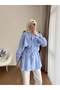 Women's Trendy Shirt with Collar and Belted Cape