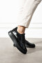 Lynor Men's Black Patent Leather Lace-Up Flat Sole Sneaker Shoes - 4
