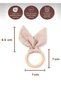 Natural Wooden Baby Teether with Muslin Detail – Oeko-Tex Organic Certified Fabric, Bpa-Free - 4