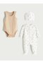 Ecru Printed Baby Boy Hospital Discharge Set (S6) - 2
