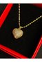Vip Steel Zirconium Heart Cover with Pearl Detail Gold Necklace - 4