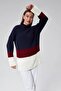 Women's Thessaloniki Knitted Soft Textured Three-Color Knitwear Tunic