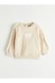 Beige Lace Detailed Baby Girl Sweatshirt and Sweatpants (S6) - 3