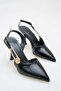 Else Black Patent Leather Gold Button Buckle Summer Stiletto Heels 8.5 cm - 4