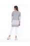 Women's Half Fisherman Stripe Detailed Soft Textured Knitwear Tunic - 6