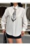 Women's Scarf Detailed Shirt - 2