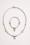 Girl's Evil Eye Beaded Necklace and Bracelet Set – Evil Eye Charm Heart Star - 2