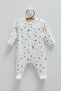 100% Cotton Baby Romper - Sailor Themed with Self-Attaching Booties and Snap Fasteners 0-6 Months