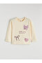 Purple Long Sleeve Girls' Printed 2-Piece T-Shirt - 3
