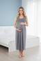 New Season Women's Smoked Lace Detailed Summer Special Design 100% Cotton Maternity Nightgown - 7