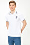 Men's White Polo Collar Basic T-Shirt 50231766-Vr013
