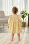 Lace and Ruffle Embossed Crepe Yellow Girls' Baby Dress - 2