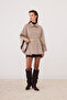 Women's Belted Cashmere Poncho Cold Coffee - Mocha / Sevde Ugur - 4