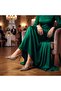 Sheen Stone Detailed Shiny Heeled Shoes - 7