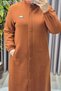 Women's Clothing Plus Size Hoodless Soft Cashmere Full Length Coat - 2
