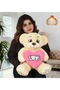 Special Big Plush Teddy Bear with Love Written on Heart Pillow as a Gift for Girlfriend
