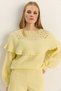 Women's Butter Ruffle Openwork Detailed Balloon Sleeve Ribbed Soft Knitwear Sweater 20251111 - 6