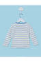 Infant Boys White And Blue Striped T-shirt - 4