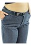 Plus Size Cashmere Gathering Belted Elastic High Waist Tube Leg Women's Trousers - 2