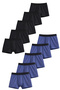 Boys' Cotton Slim Fit Breathable Boxers 10-Pack Black-Blue - 2