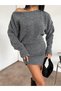 Kayık Yaka Yumoş Knitwear Dress - 3