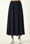 Pockets Flared Knitted Skirt Lrn0003 Dark Blue - 3