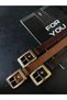 3-Pack Square Gold Buckle Women's Trouser Belt, Jacket Belt, Dress Belt, Shirt Belt - 4
