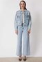 Mi Shoulder Sequin Embroidered Denim Coat - 4
