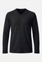 100% Organic Cotton Black V-Neck Men's Long Sleeve T-Shirt - 5