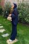 Hooded Pants Two-Piece Hijab Set Dark Navy Blue - 2