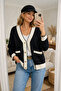 Women's V-Neck Button Detail Cardigan - 2