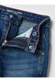 Children's blue stretch cotton wide leg jeans - 3