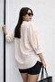 Women's Brown Striped Oversize Long Sleeve Shirt - 5