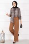 Front Pocket Detailed Trousers with Green Trim - Tan - 3
