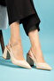 Women's Classic Heeled Pointed-Toe Shoes Beige Leather - 2